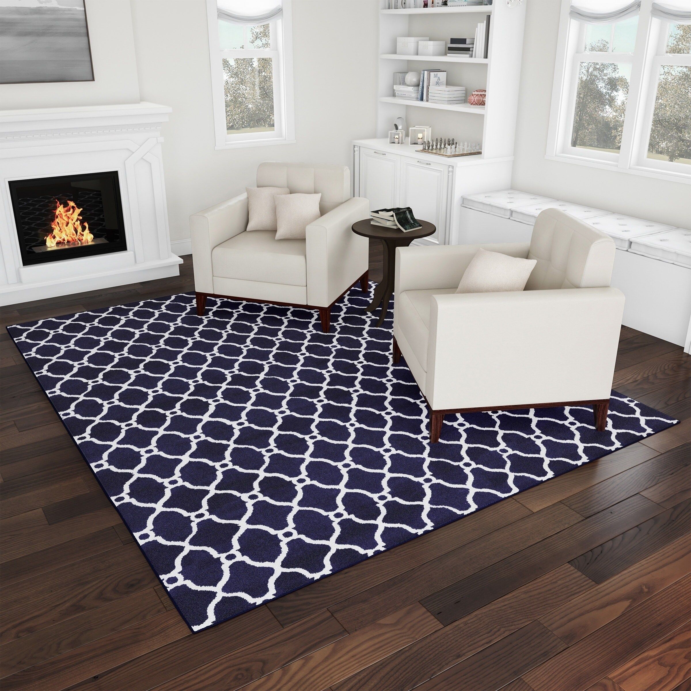 Windsor Home Lattice Area Rug  Plush Throw Carpet  Mid Century Modern  Design  Moroccan Trellis – Overstock – 10574707 Intended For Lattice Indoor Rugs (View 5 of 15)
