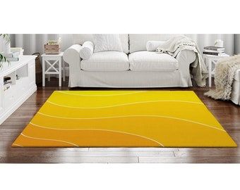 Yellow Tones Rug Summer Area Rugs Yellow Area Rugs Canary And – Etsy Italia Pertaining To Yellow Rugs (Photo 2 of 15)