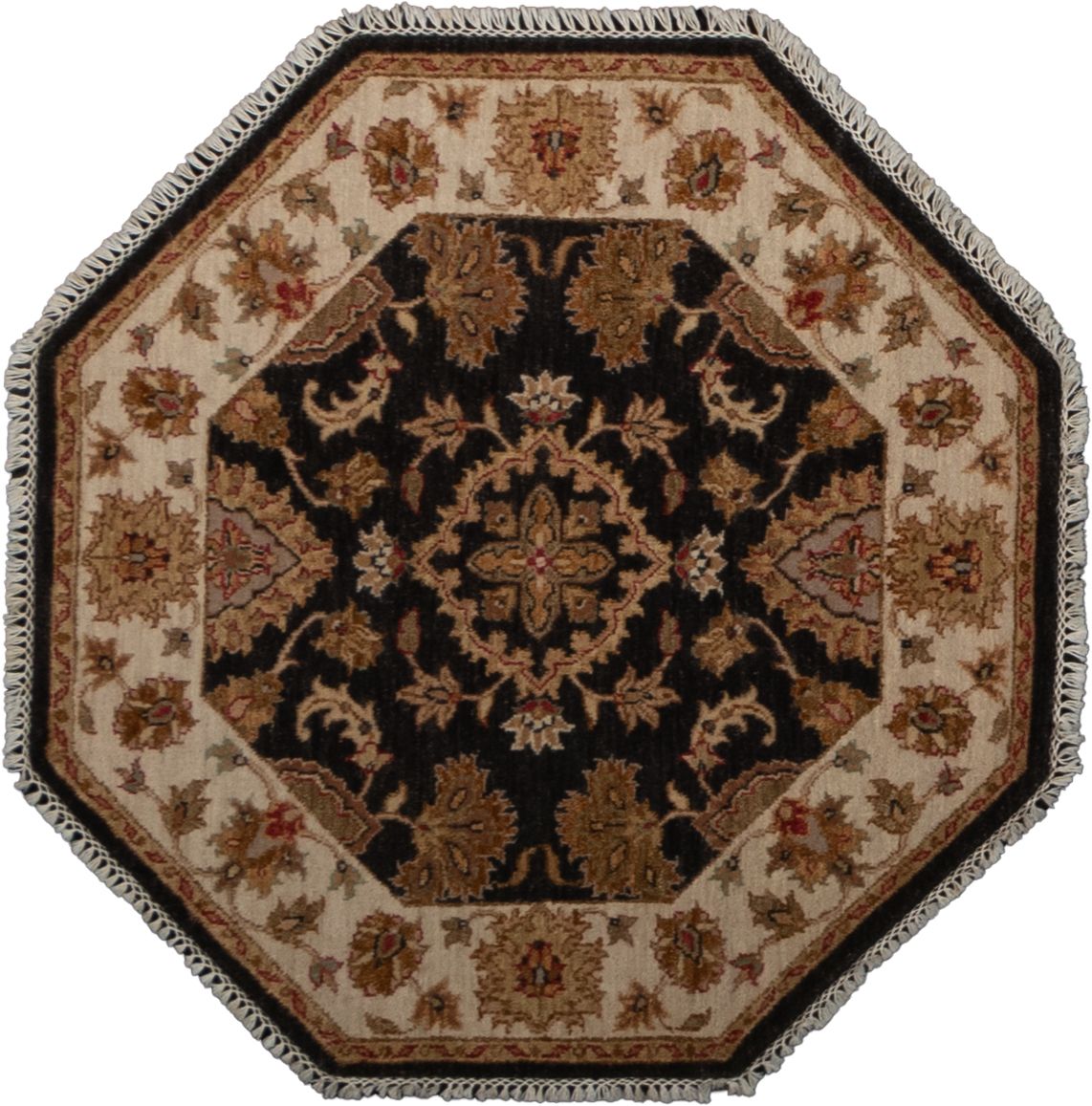 Ziegler 3' Octagon Black Wool Area Rug – 2021 Rugsimple Template With Regard To Octagon Rugs (View 5 of 15)