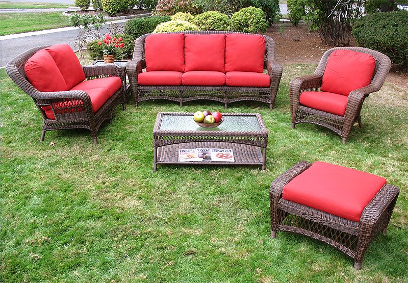 Antique Brown Palm Springs Resin Wicker Furniture Sets – Wicker Patio  Furniture, Full Size – Outdoor Resin Wicker Furniture With Regard To Brown Wicker Chairs With Ottoman (Photo 9 of 15)