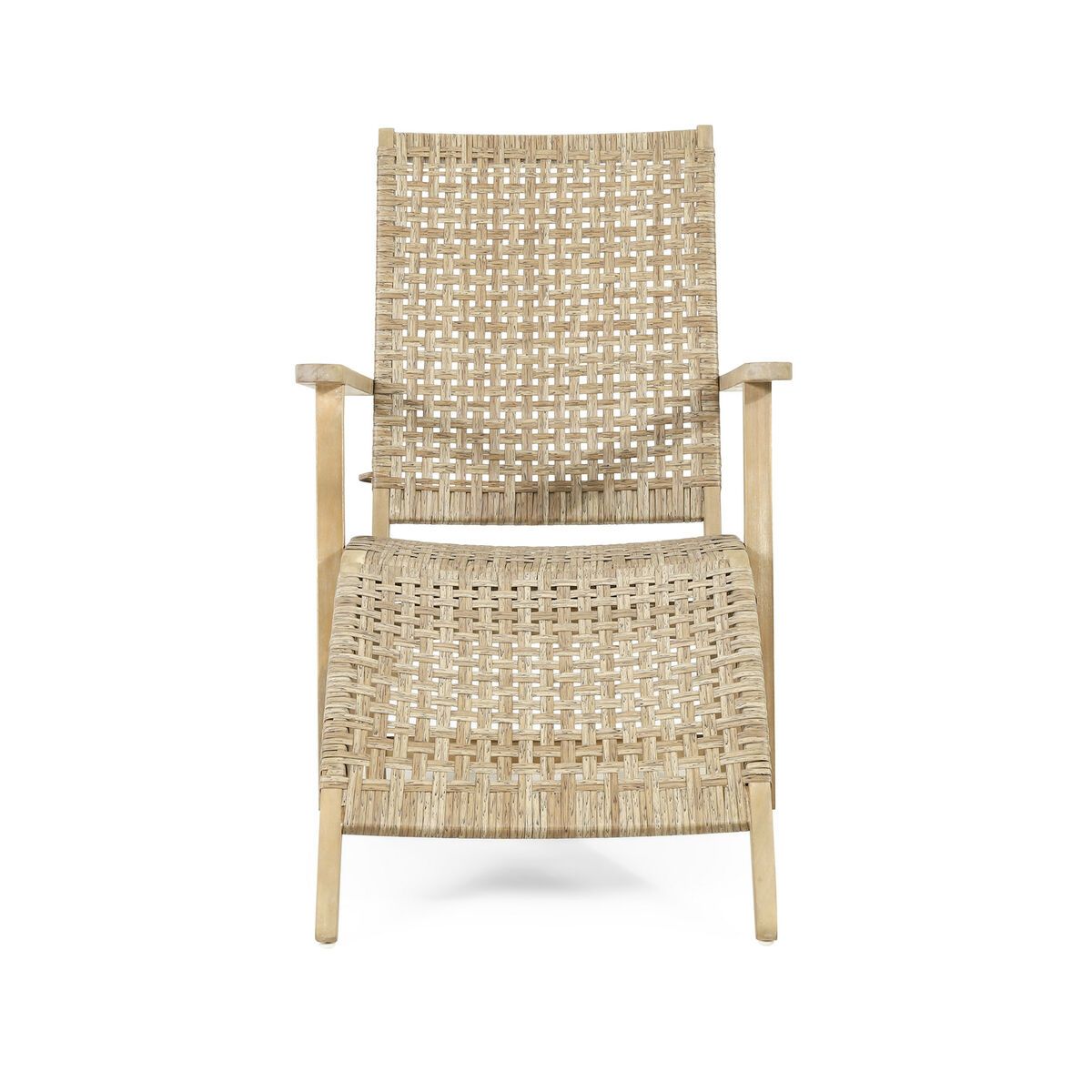 Arlost Outdoor Wicker Lounge Chair With Ottoman, Light Brown And Light  Multibrow | Ebay Within Brown Wicker Chairs With Ottoman (View 5 of 15)