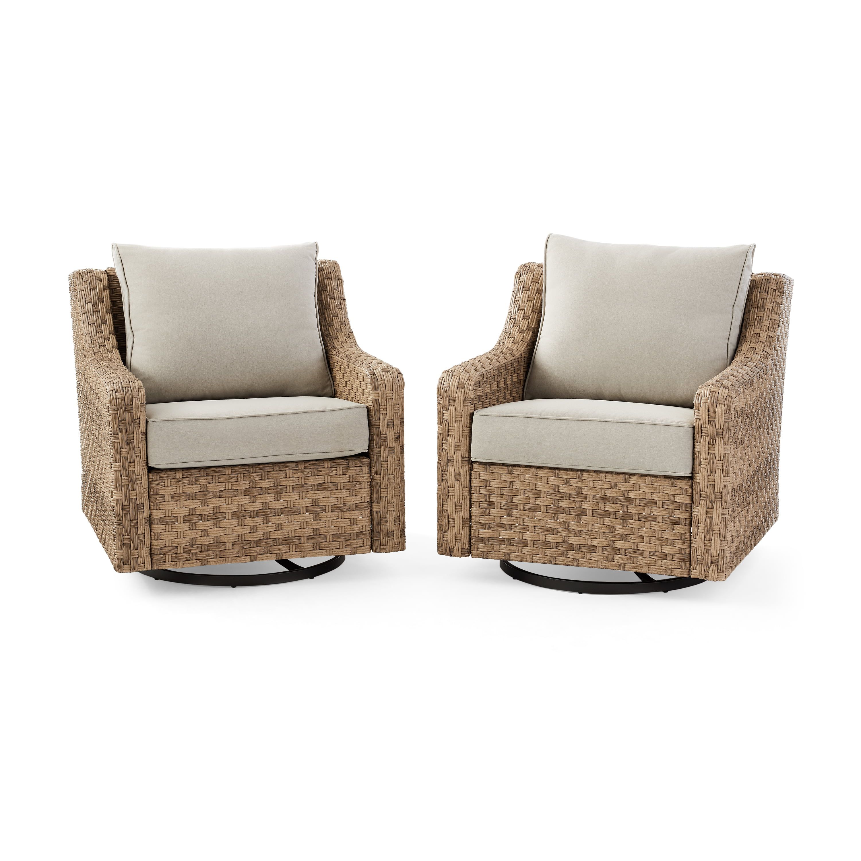 Better Homes & Gardens River Oaks 2 Piece Swivel Glider With Patio Cover –  Walmart Inside 2 Piece Swivel Gliders With Patio Cover (Photo 1 of 15)