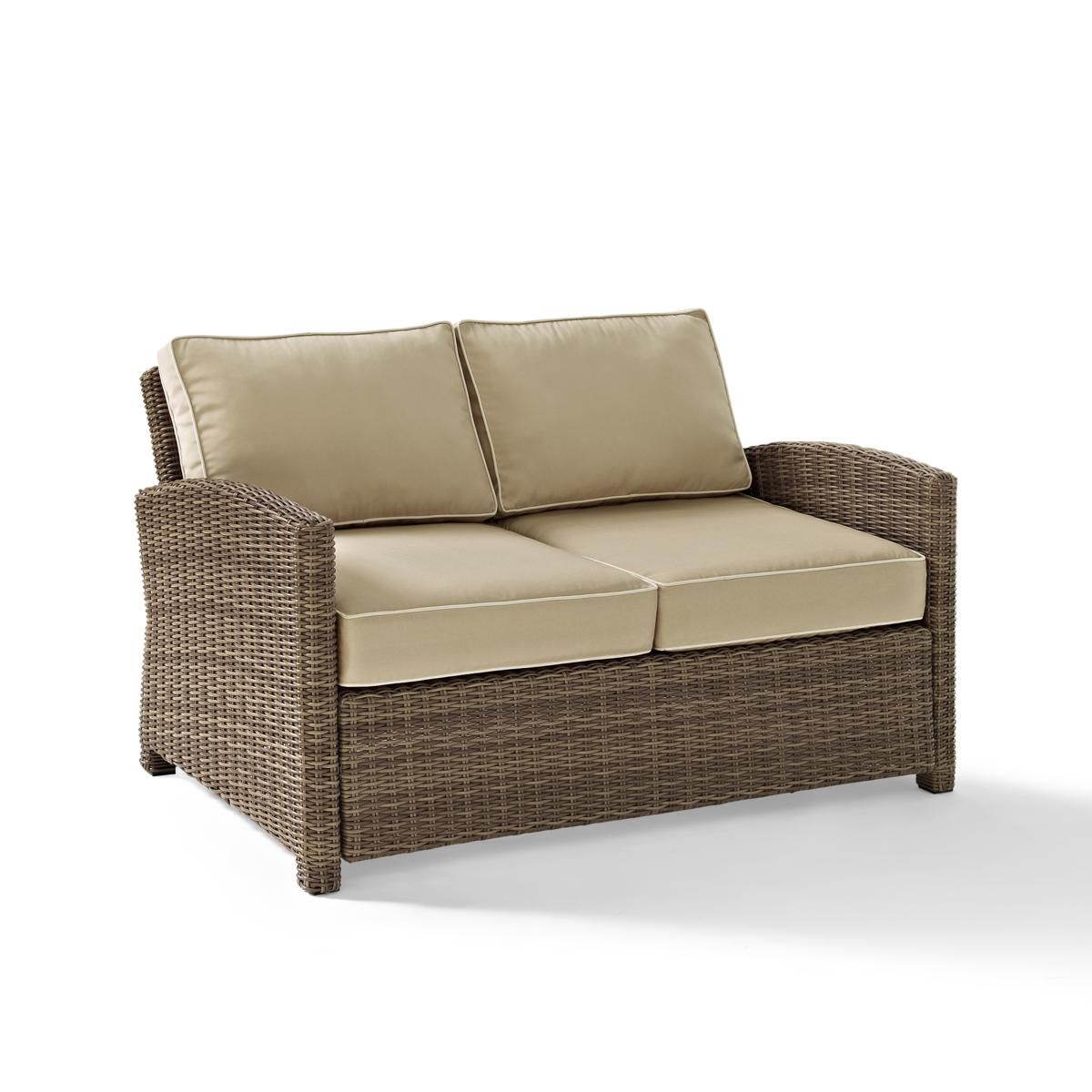 Crosley Bradenton Outdoor Wicker Loveseat With Sand Cushions | Hsn Throughout Outdoor Sand Cushions Loveseats (Photo 12 of 15)