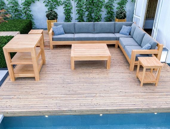 Diy Patio Furniture Sofa Set Plans Patio Bench Set Plans – Etsy France Inside Outdoor Terrace Bench Wood Furniture Set (View 8 of 15)