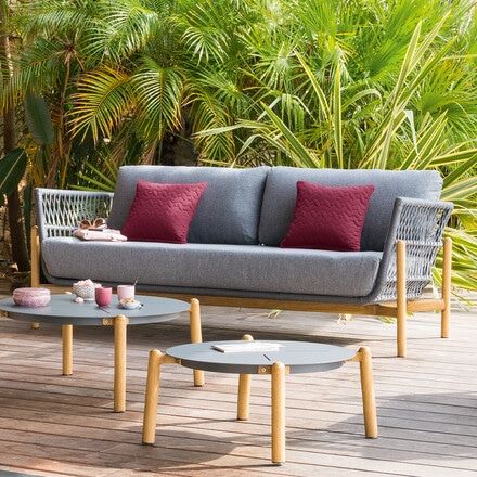 Garden Sofa Rubby, Graphite Grey Hespéride | Would You Like To Furnish Your  Outdoor Space With Some Fashion Forward, Elegant Garden Furniture? This  Rubby Hespéride Sofa Should Tick All The Boxes. Wood And With Regard To Wood Sofa Cushioned Outdoor Garden (Photo 8 of 15)
