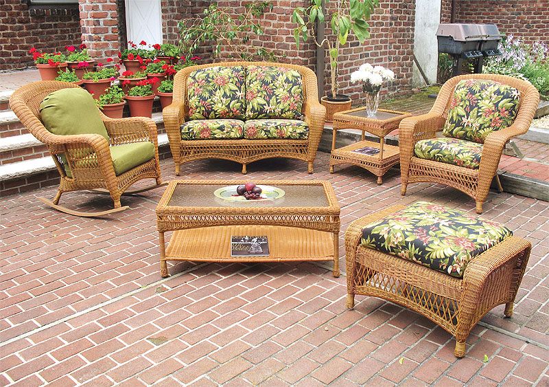 Golden Honey Palm Springs Resin Wicker Furniture Sets – Wicker Patio  Furniture, Full Size – Outdoor Resin Wicker Furniture Throughout Brown Wicker Chairs With Ottoman (View 7 of 15)