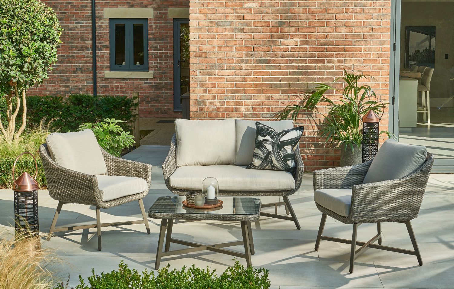 Kettler La Mode 2 Seat Outdoor Sofa Set | Garden Furniture Within Outdoor 2 Arm Chairs And Coffee Table (Photo 1 of 15)