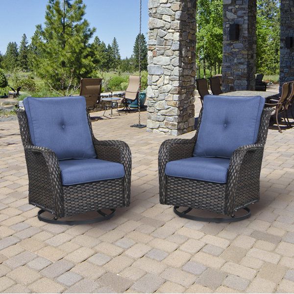 Outdoor Wicker Swivel Glider | Wayfair Pertaining To 2 Piece Swivel Gliders With Patio Cover (View 8 of 15)
