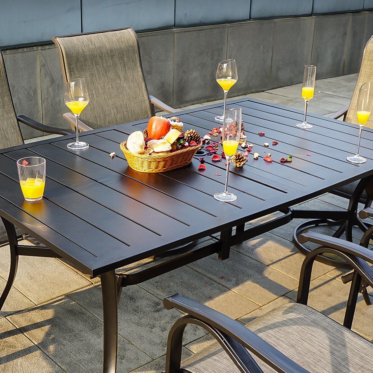 Red Barrel Studio® Rybolt Metal Outdoor Dining Table & Reviews | Wayfair In Metal Table Patio Furniture (Photo 15 of 15)