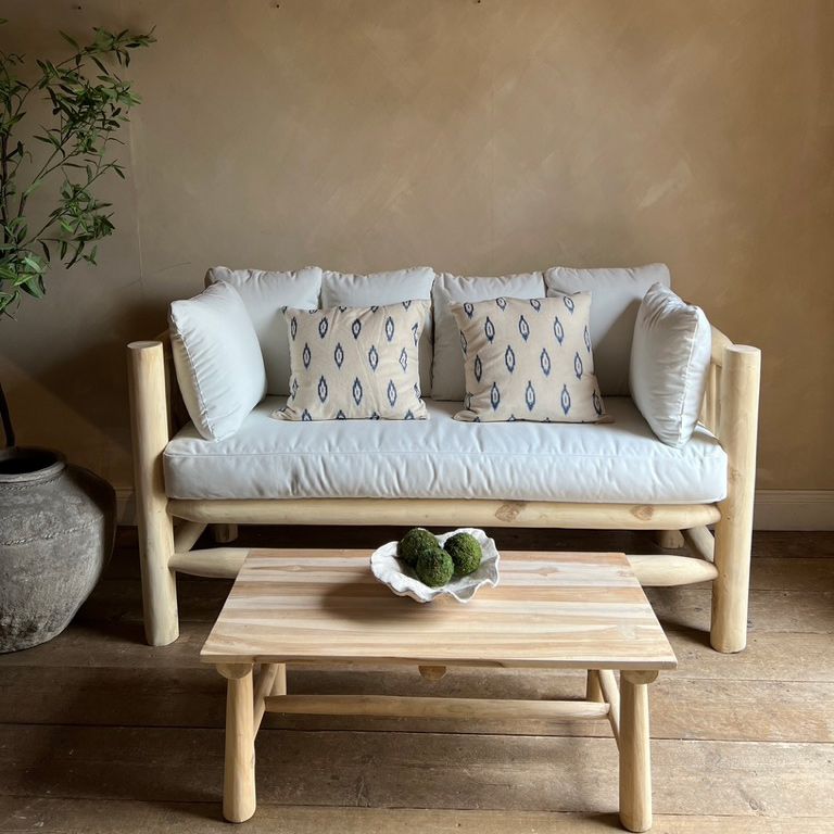 Rustic Wood Garden Sofa – Home Barn Vintage Intended For Wood Sofa Cushioned Outdoor Garden (Photo 15 of 15)
