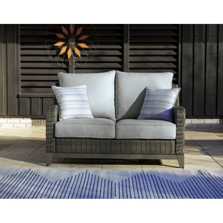 Sand Stable Guilford Wide Outdoor Loveseat With Cushions Reviews Wayfair |  Lupon.gov.ph Regarding Outdoor Sand Cushions Loveseats (Photo 14 of 15)