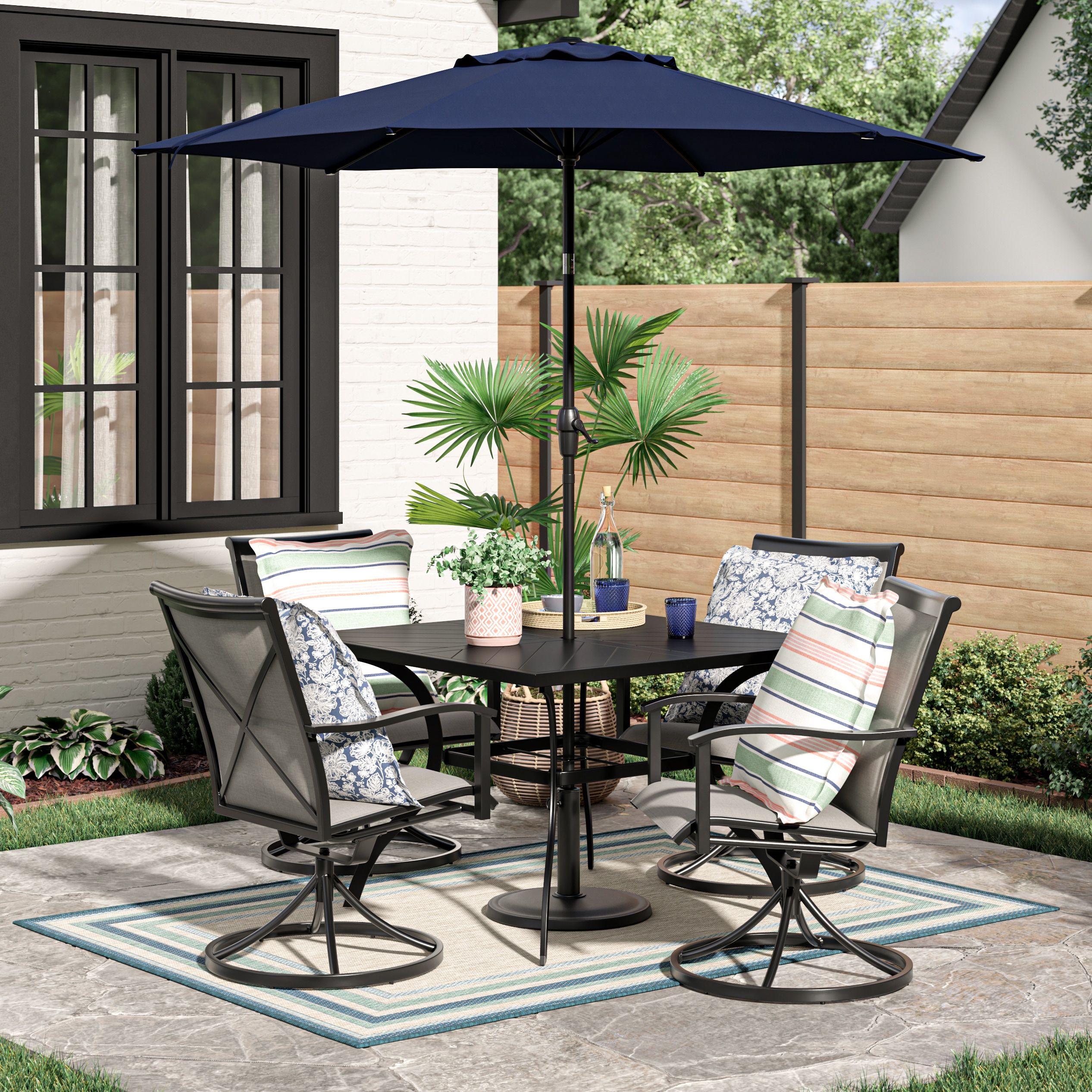 Shop Style Selections Melrose 5 Piece Patio Dining Set At Lowes For 5 Piece Patio Furniture Set (View 9 of 15)