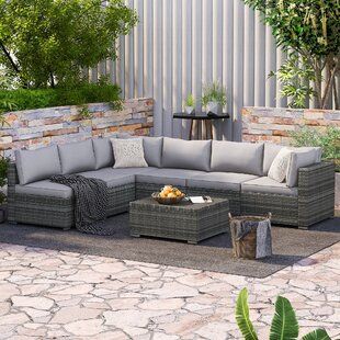 Small Outdoor Sectional Sofas | Wayfair Intended For Outdoor Rattan Sectional Sofas With Coffee Table (Photo 13 of 15)