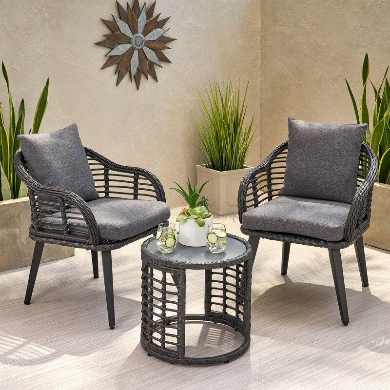 Sonia Modern Boho 3 Piece Wicker Chat Set With Cushions – Mocome Regarding 3 Piece Outdoor Boho Wicker Chat Set (Photo 9 of 15)