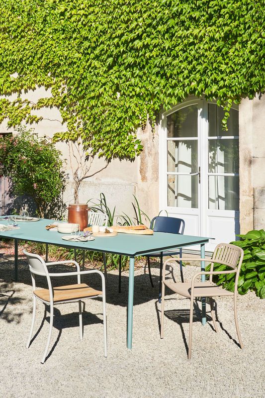 Tolix Patio Rectangular Table – Green | Made In Design Uk For Outdoor Furniture Metal Rectangular Tables (View 3 of 15)