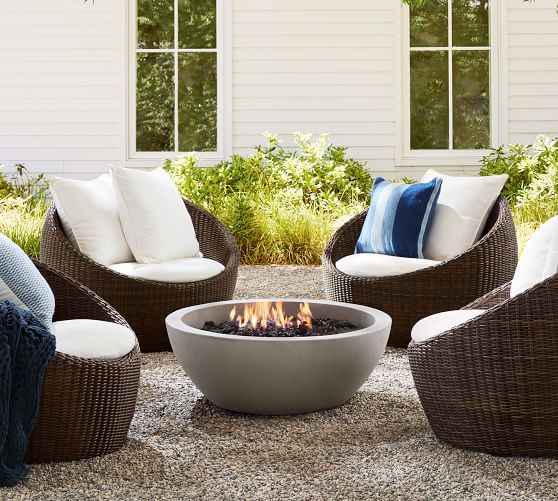 Torrey All Weather Wicker Papasan Swivel Chair | Pottery Barn Intended For All Weather Wicker Outdoor Cuddle Chair And Ottoman Set (View 3 of 15)