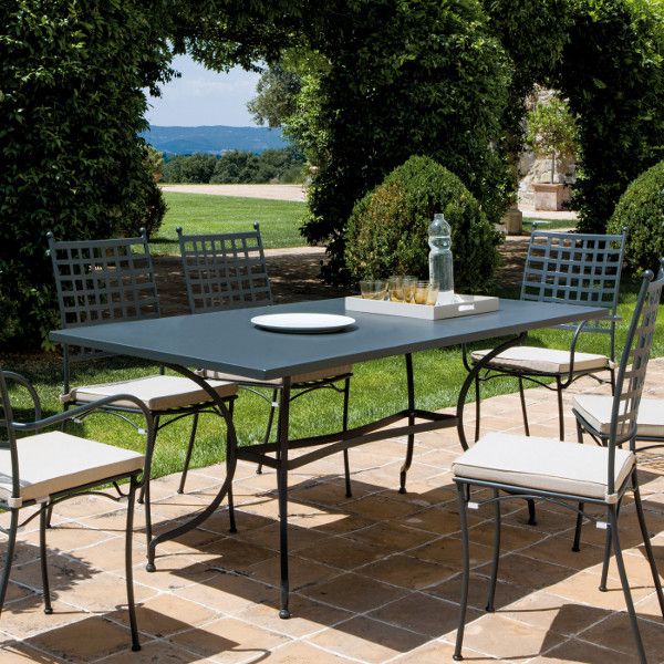 Tosca Vermobil Fixed Rectangular Metal Table For Garden – Mobilclick Pertaining To Outdoor Furniture Metal Rectangular Tables (View 12 of 15)