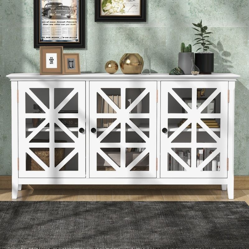 3 Accent Cabinets Sideboards And Wooden Lockers In Kitchen Buffet, Living  Room, Dining Room, Entryway – Bed Bath & Beyond – 38053154 Regarding Most Recent White Sideboards For Living Room (Photo 6 of 15)