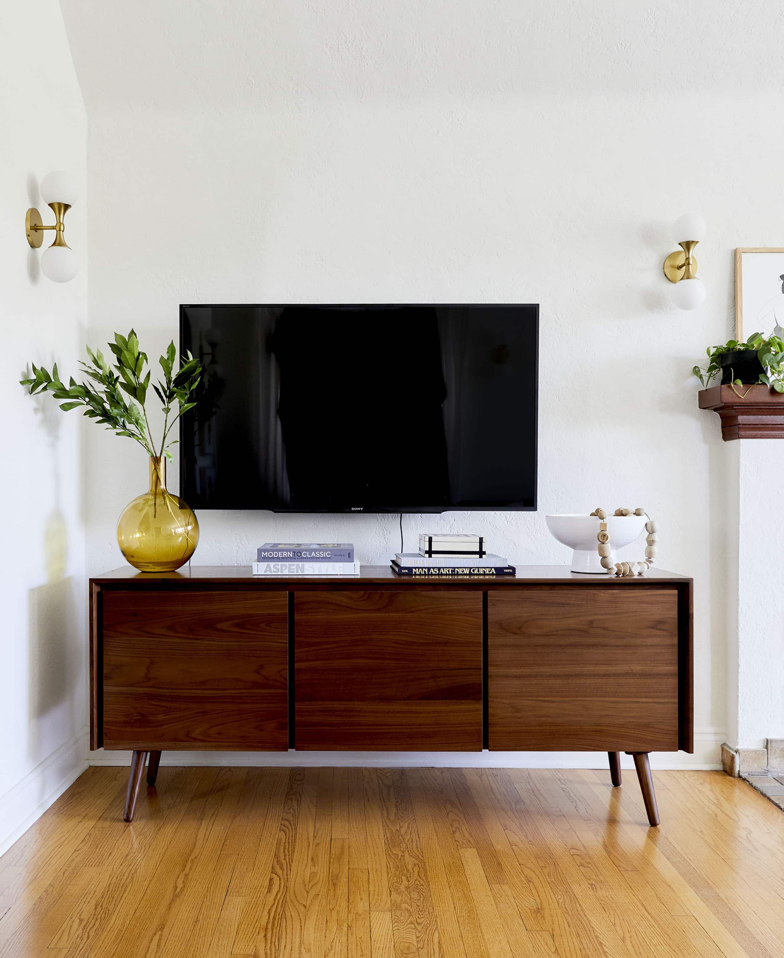4 Ways To Style That Credenza For "real Life" + Shop Our Favorite Credenzas  – Emily Henderson Intended For 2017 Credenzas For Living Room (View 6 of 15)