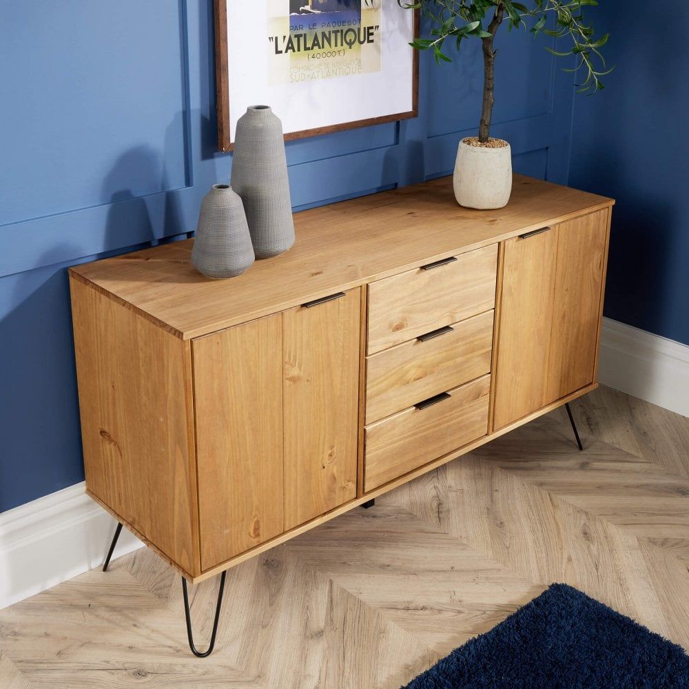 Acadia Pine 3 Drawer Sideboard – Big Furniture Warehouse Throughout Latest Sideboards With 3 Drawers (Photo 2 of 15)