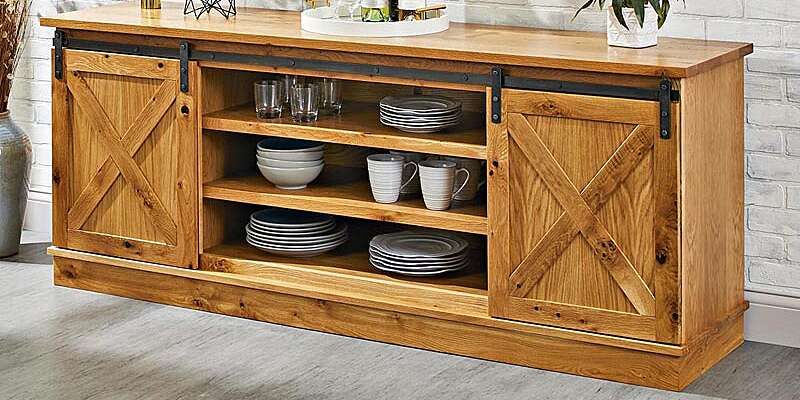 Barn Door Buffet Woodworking Plan | Wood Pertaining To Most Up To Date Sideboards Double Barn Door Buffet (Photo 15 of 15)