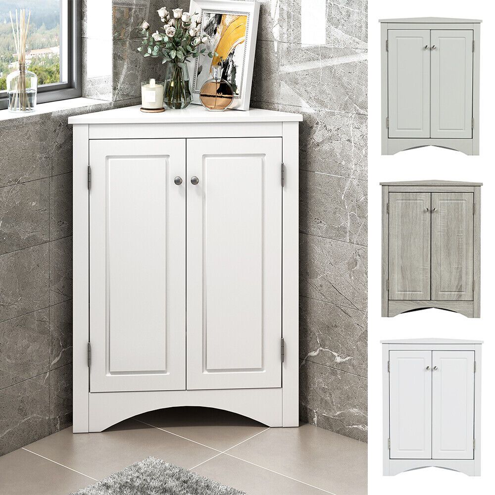 Bathroom Cabinet Triangle Adjustable Shelves Sideboards Farmhouse Wooden  Corner – Nastri D'argento Throughout Most Current Sideboards With Adjustable Shelves (Photo 3 of 15)