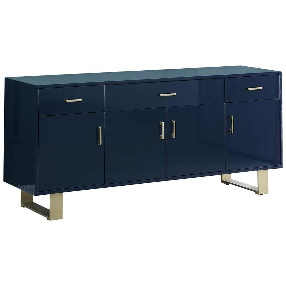 Best Master Furniture Tyrion 73 In. L Navy Sideboard T1953ns – The Home  Depot Inside Most Recently Released Navy Blue Sideboards (Photo 10 of 15)