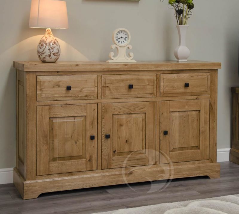 Coniston Rustic Solid Oak Large Sideboard | Oak Furniture Uk Within Most Up To Date Rustic Oak Sideboards (View 8 of 15)
