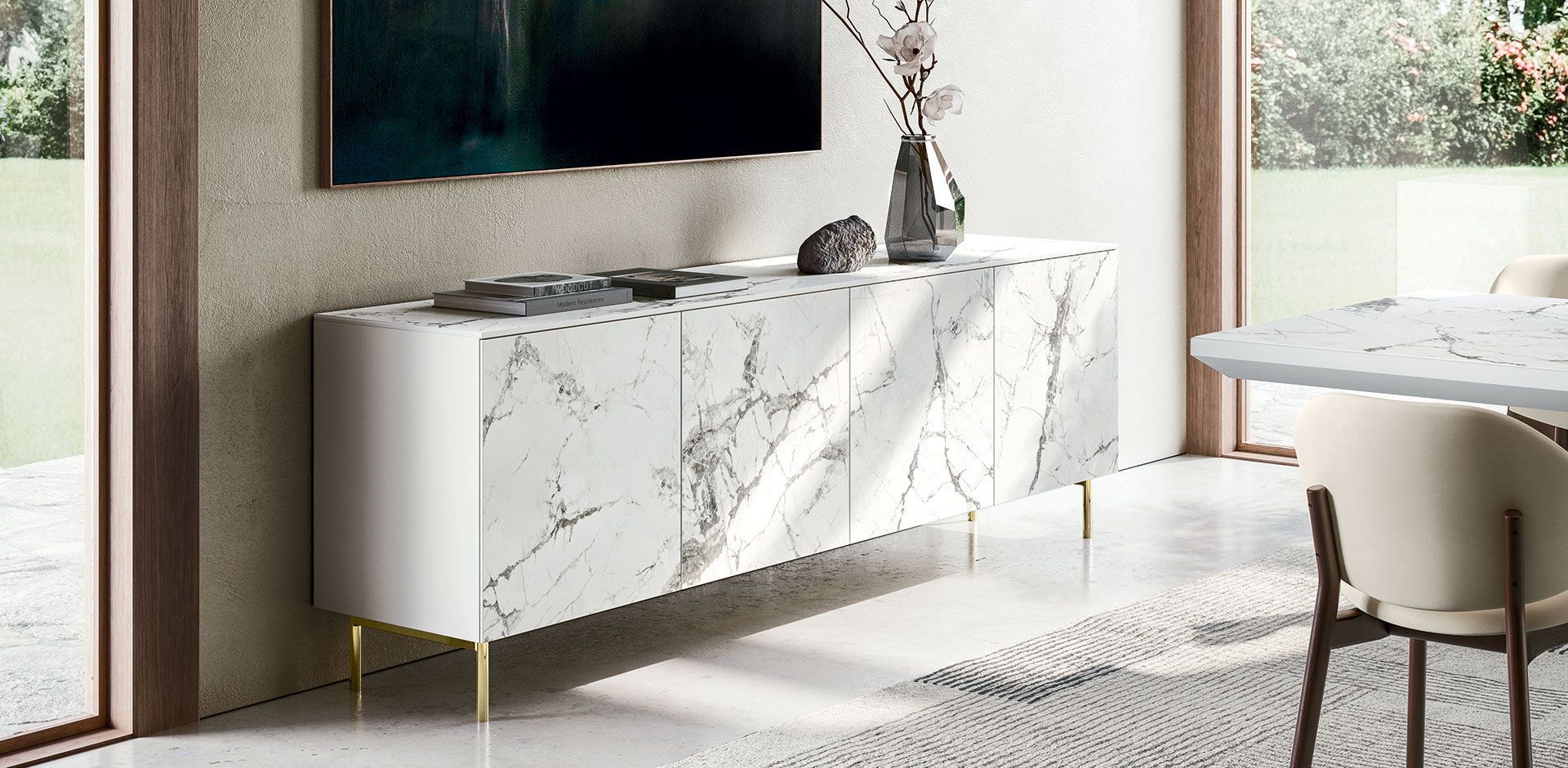Contemporary Sideboard – Universal – Calligaris – Wooden / Metal / Marble Pertaining To 2017 Modern And Contemporary Sideboards (Photo 10 of 15)