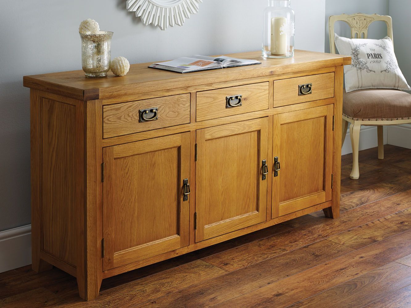 Country Oak 160cm Large Rustic Oak Sideboard With Recent Rustic Oak Sideboards (Photo 3 of 15)