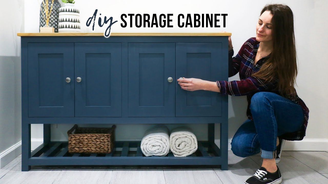 Diy Sideboard Cabinet (with Storage!) – Youtube In Most Recent Storage Cabinet Sideboards (Photo 8 of 15)