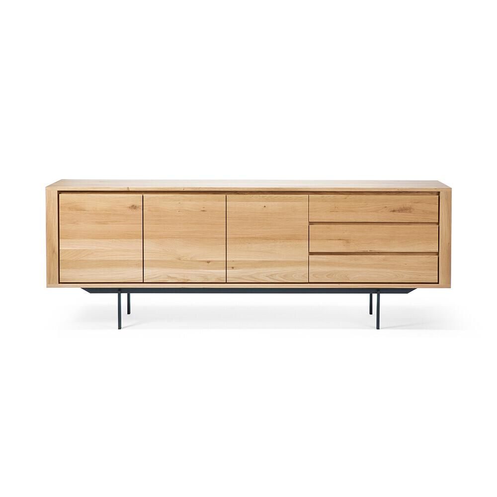 Ethnicraft Sideboard Shadow With 3 Doors And 3 Drawers (natural – Oak And  Metal) – Myareadesign.it Pertaining To Most Current Sideboard Storage Cabinet With 3 Drawers & 3 Doors (Photo 10 of 15)