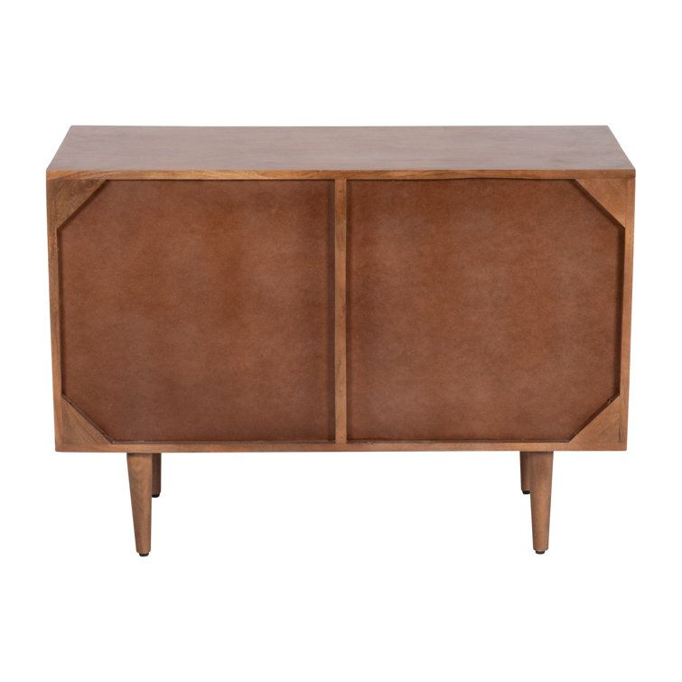 Farber 28"h Wood 2 Door Sideboard In Brown Finish With Mango Wood, Mdf And  Cane Construction As A Rustic And Stylish Console Cabinet | Allmodern Inside 2017 Brown Finished Wood Sideboards (Photo 14 of 15)
