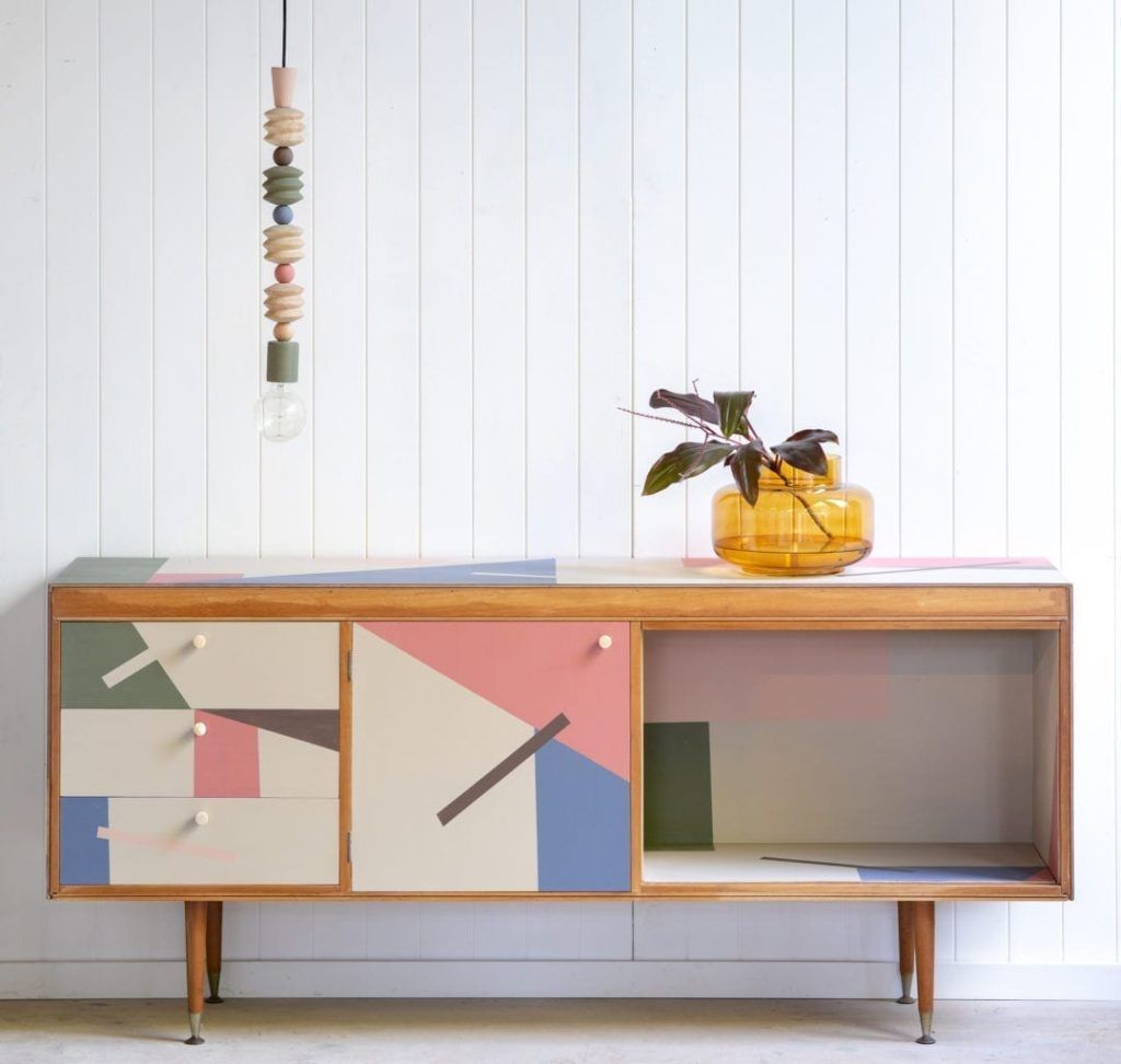 Geometric Mid Century Sideboardpolly Coulson | Annie Sloan Us Inside 2018 Mid Century Sideboards (View 13 of 15)