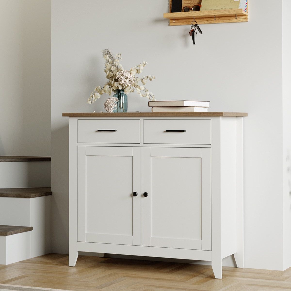 Homfa Entryway Storage Cabinet, Sideboard With 2 Drawers For Kitchen Living  Room, White – Walmart In Latest Sideboards For Entryway (View 6 of 15)
