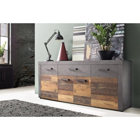 Indy Sideboard In Old Wood And Grey Matera Finish – Sideboards (4244) –  Sena Home Furniture Regarding 2017 Gray Wooden Sideboards (View 9 of 15)