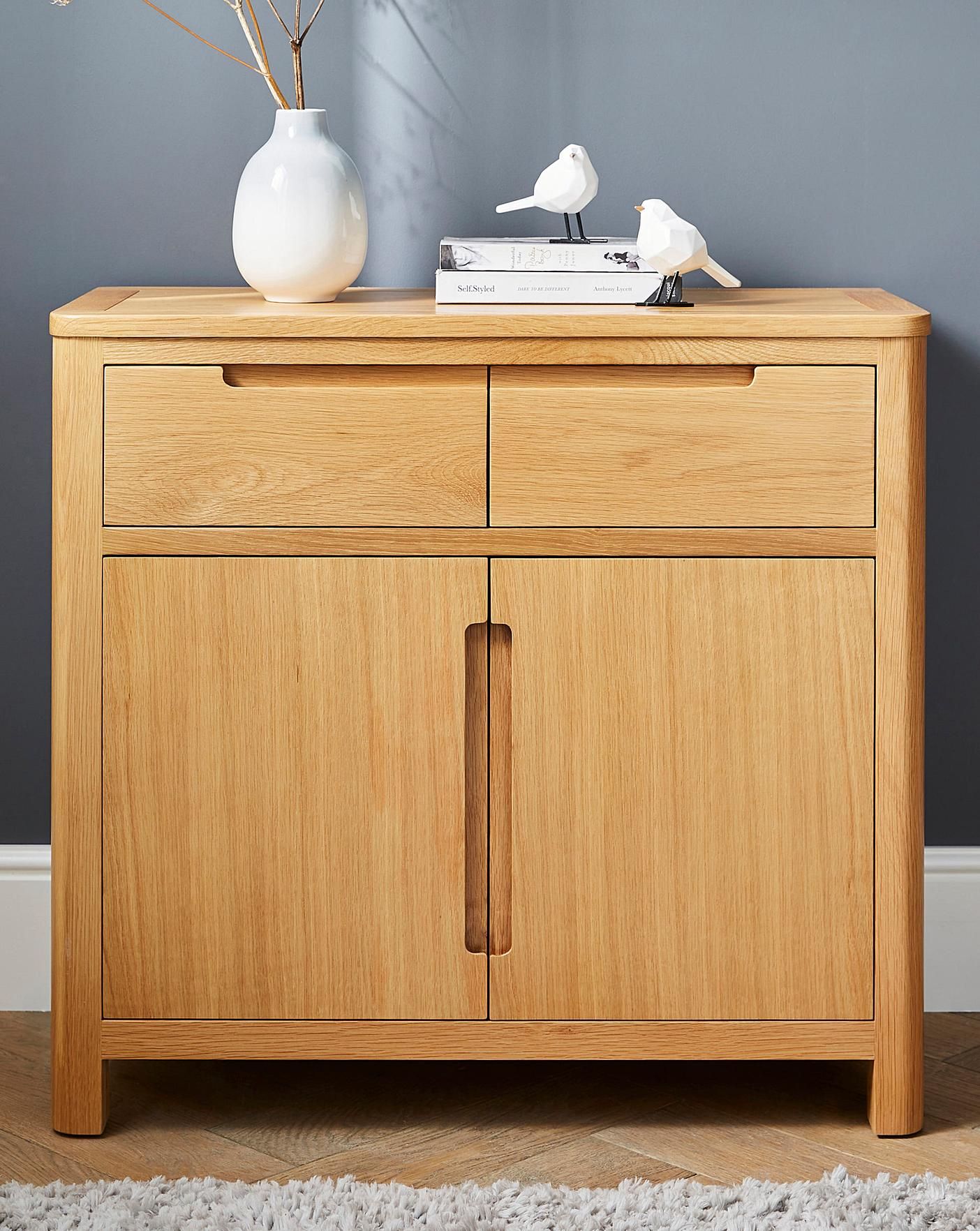 Logan Oak 2 Door 2 Drawer Sideboard | Home Essentials With Most Recently Released Transitional Oak Sideboards (View 15 of 15)