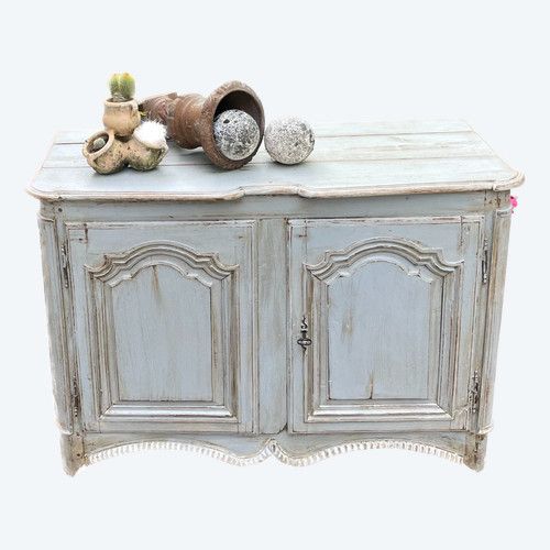 Louis Xiv Painted Wooden Sideboard. 18th Centur | Antikeo Within Most Popular Gray Wooden Sideboards (Photo 4 of 15)