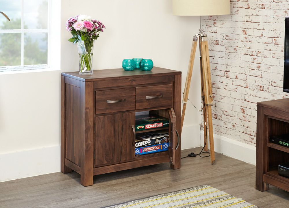 Mayan Walnut Small Sideboard Two Door Two Drawer Rustic | Sideboards &  Display Cabinets With Recent Rustic Walnut Sideboards (View 5 of 15)