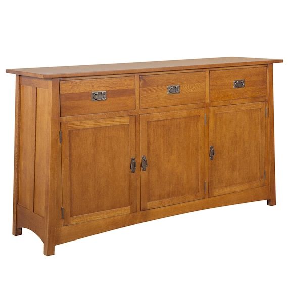 Mission 3 Door & 3 Drawer Sideboard 70 Available In – Etsy Within Best And Newest 3 Drawer Sideboards (View 13 of 15)
