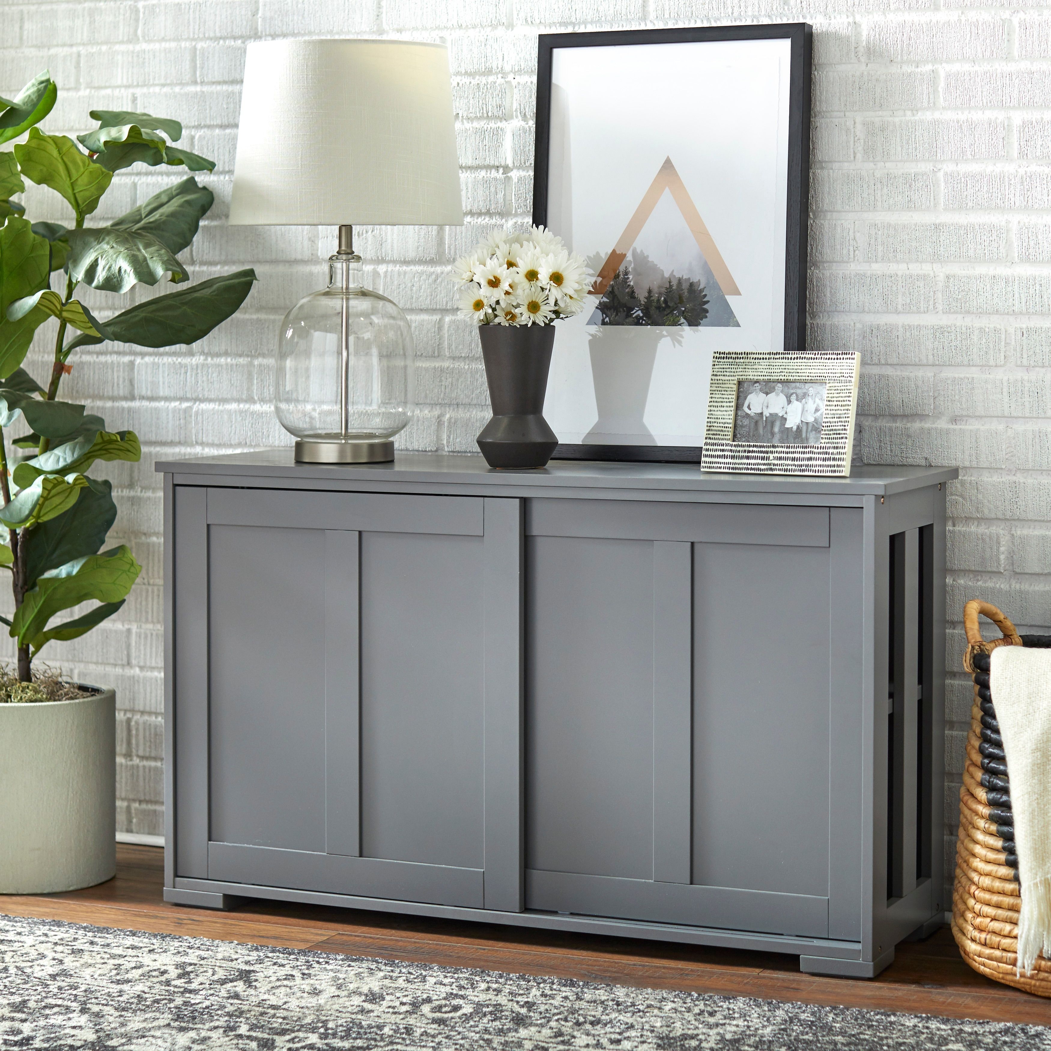 Porch & Den Jefferson Sliding Door Stackable Buffet/sideboard – On Sale –  Bed Bath & Beyond – 19389943 Throughout Current Sideboards Double Barn Door Buffet (Photo 9 of 15)