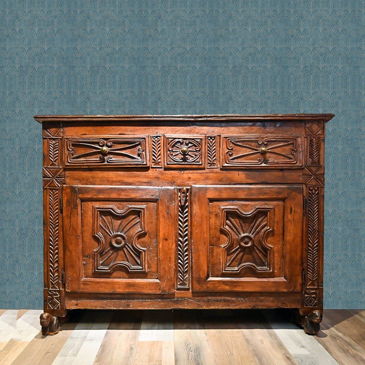 Proantic: Antique Walnut Sideboard, 16th / 17th Century Regarding Current Antique Storage Sideboards With Doors (Photo 10 of 15)