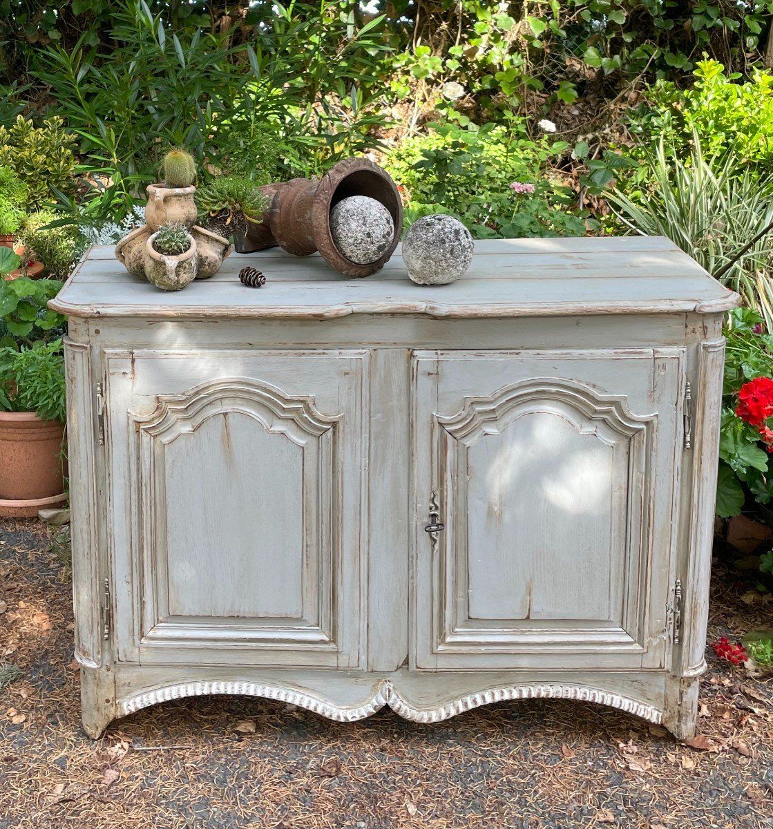Proantic: Louis Xiv Painted Wooden Sideboard. 18th Century Gray Patina For Latest Gray Wooden Sideboards (Photo 1 of 15)