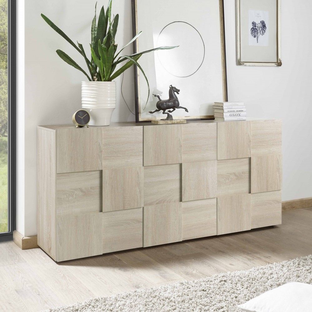 Scacco 3 Door Sideboard – Durmast – Storage Unit – Living Furniture Inside Most Up To Date Sideboards With 3 Doors (Photo 3 of 15)