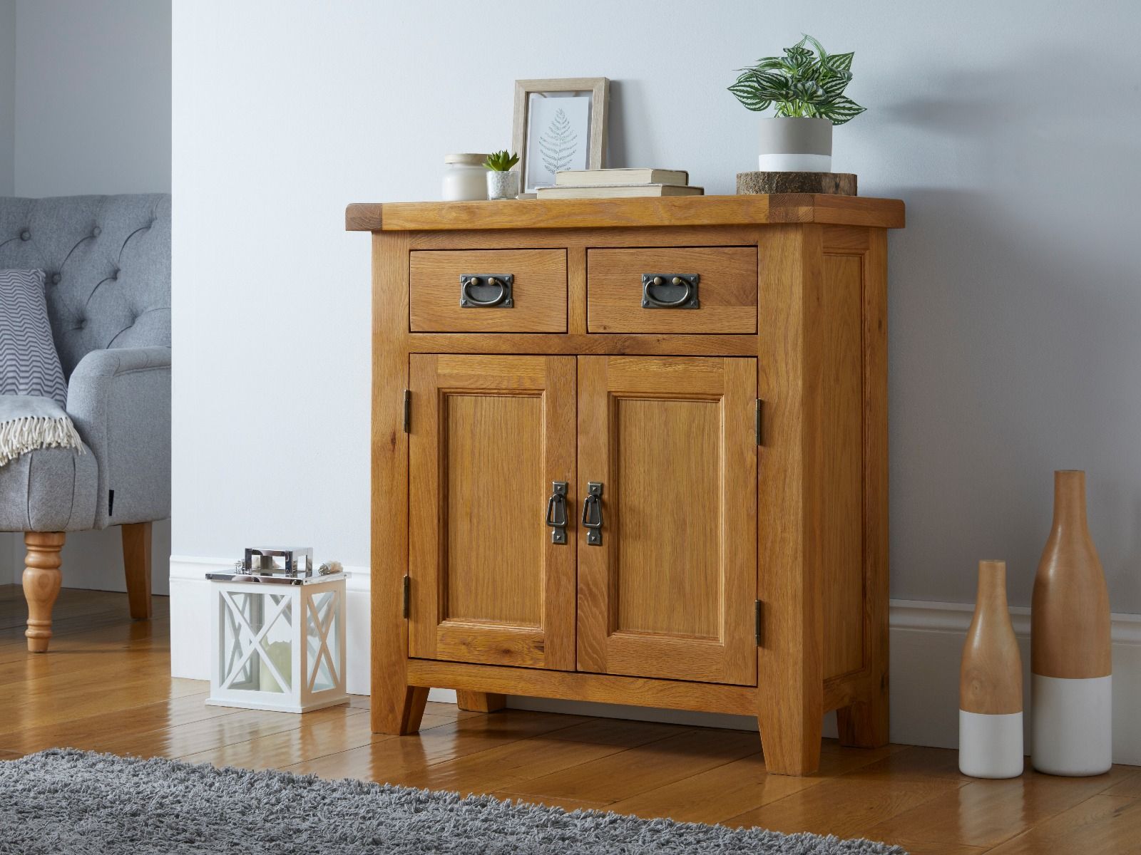 Small Oak Sideboard 80cm – Free Delivery | Top Furniture In Most Popular Rustic Oak Sideboards (Photo 9 of 15)