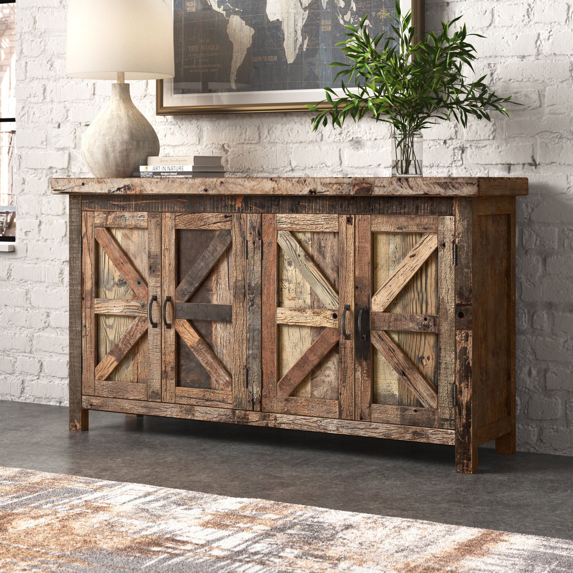 Steelside™ Whittaker 60'' Solid Wood Sideboard & Reviews | Wayfair Throughout Most Recently Released Solid Wood Buffet Sideboards (Photo 8 of 15)