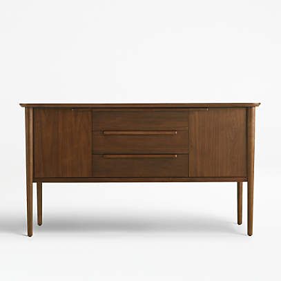 Tate Walnut Midcentury Sideboard + Reviews | Crate & Barrel With Regard To 2018 Mid Century Modern Sideboards (Photo 6 of 15)