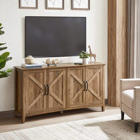 Vasagle Buffet Cabinet Sideboard Storage Cabinet With Adjustable Shelves  For Living Room Rustic Walnut – Walmart With Regard To Current Rustic Walnut Sideboards (View 8 of 15)