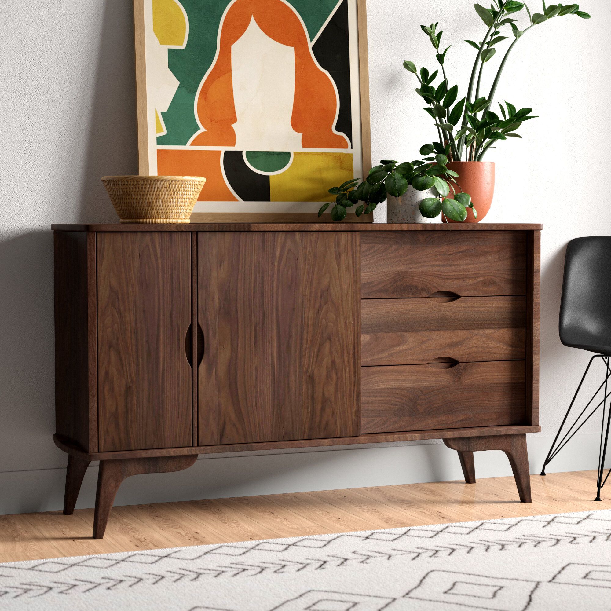 Wade Logan® Michalak 58'' Solid Wood Sideboard & Reviews | Wayfair In Best And Newest Sideboards With Rubberwood Top (Photo 10 of 15)