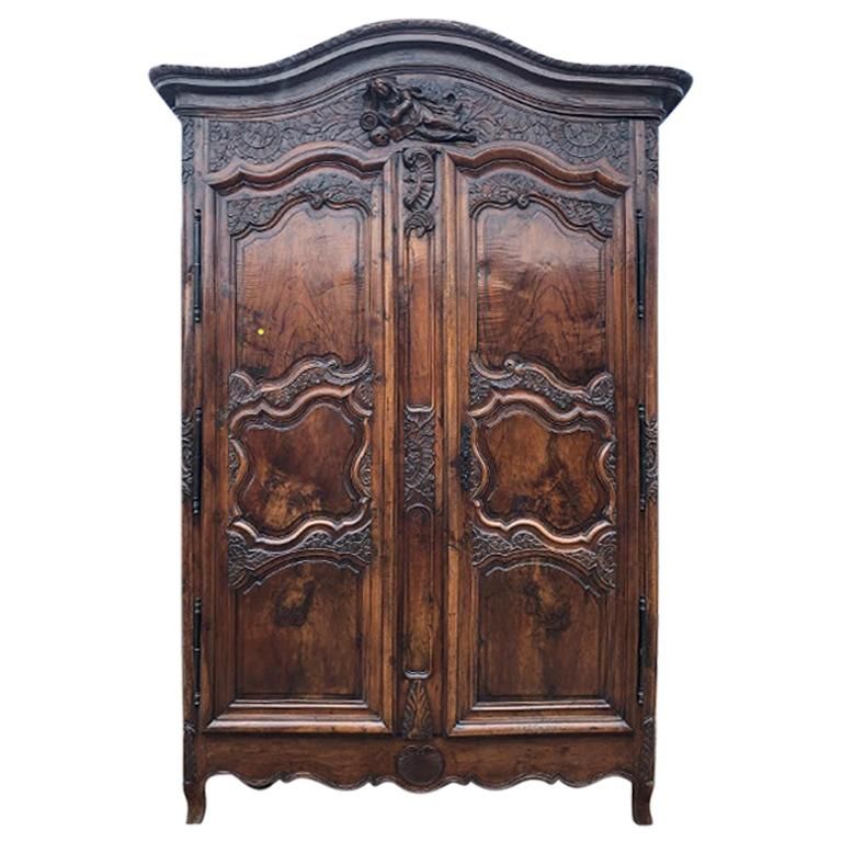 18th Century Louis Xv French Provincial Carved Armoire Or Wardrobe France  1700s For Sale At 1stdibs | 18th Century French Armoire, 18th Century  Armoire, 18th Century Wardrobe Intended For Armoire French Wardrobes (Photo 7 of 15)